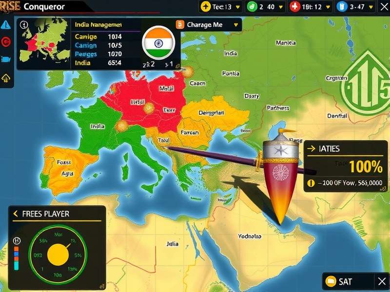 Rise Conqueror gameplay screenshot showing empire management